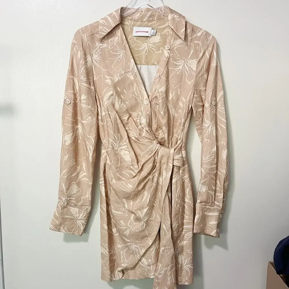 SIGNIFICANT OTHER Tamika Printed Linen-Blend‎ Wrap Dress size 4 - Picture 5 of 11